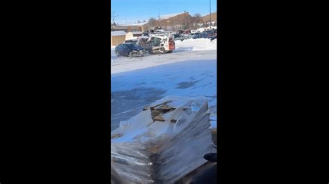 skid steer hits police car|'On a rampage': Video shows Nebraska man slam Bobcat into .